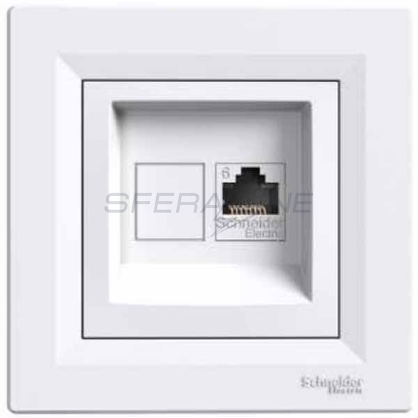 Розетка комп'ютерна, RJ45, кат.6, UTP, білий, Asfora